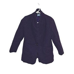 Sag Harbor Women’s Size 8 Purple Suit Jacket Blazer 100% Wool